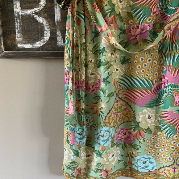 Bohemian Floral Peacock Kimono Duster Jacket - Picture 4 of 8